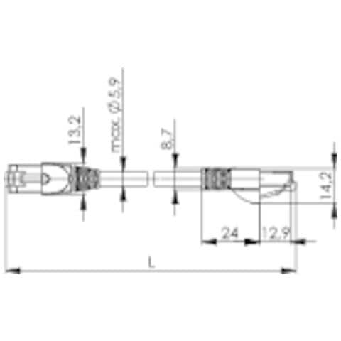 L00000A0230, RJ-45, RJ-21, Maschio / maschio, Nichel, 10/100/1000Base-T (X) , -40 - 75 °C - Foto 1